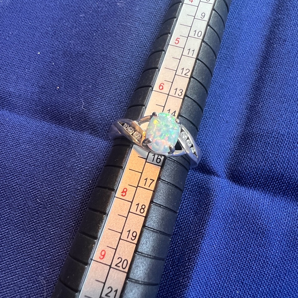 925 sterling silver opal ring
